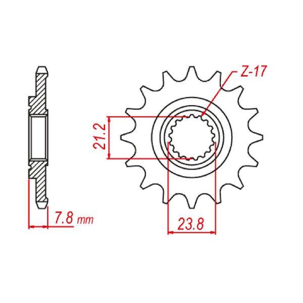 SPKT FRONT MTX HORNET 1344 14T #520