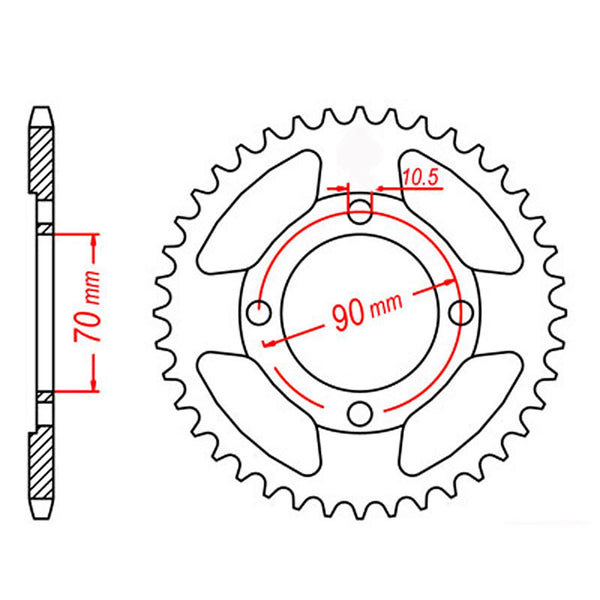 MTX Parts Spkt Rear Oe Steel 264 45T #428
