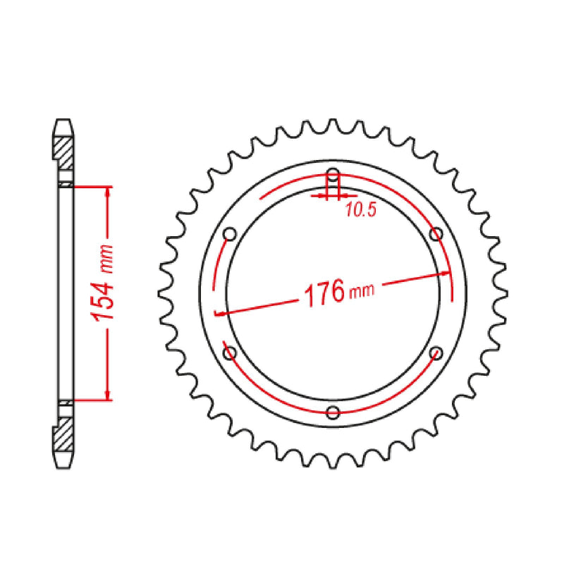 SPROCKET REAR MTX 1346 43T