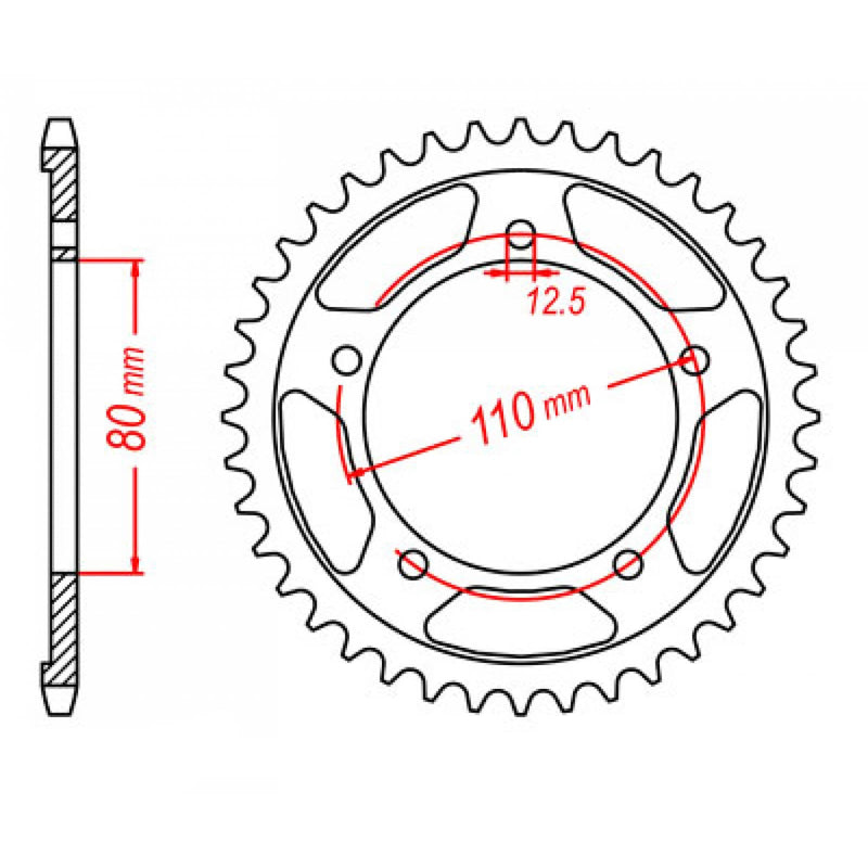MTX Parts Spkt Rear Oe Steel 2010 40T