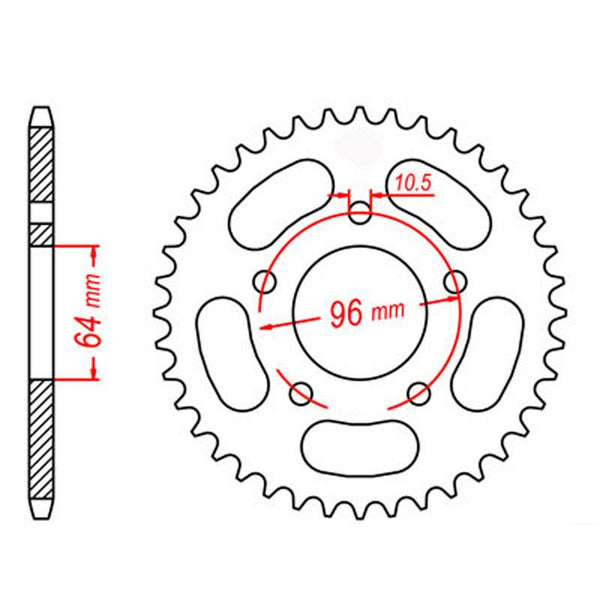 Sprocket Rear RK Steel 254 55T #520