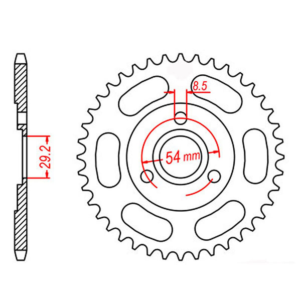 MTX Parts Spkt Rear Oe Steel 255 40T #420