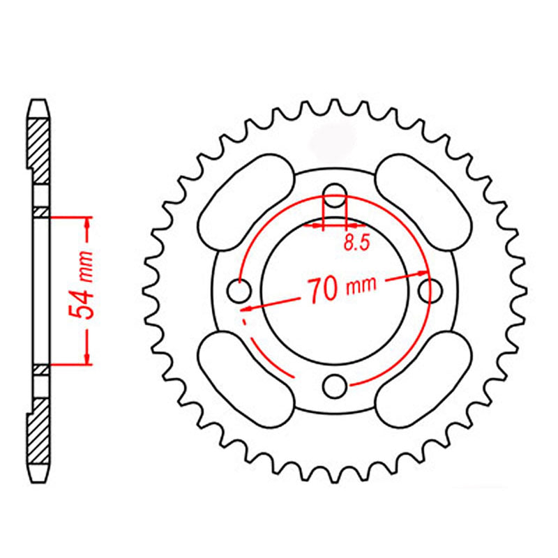 MTX Parts Spkt Rear Oe Steel 263 45T