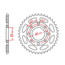 SPKT REAR OE STEEL 269 45T