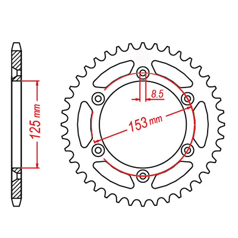 SPKT REAR OE STEEL 210 47T