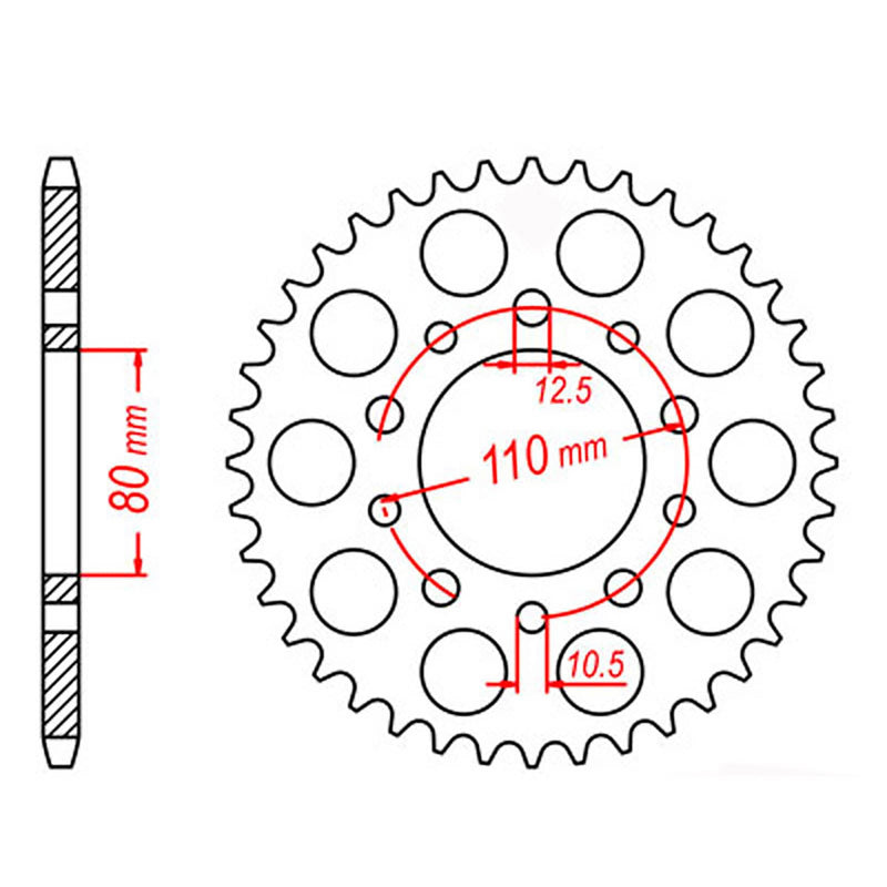 MTX Parts Spkt Rear Oe Steel 1334 40T