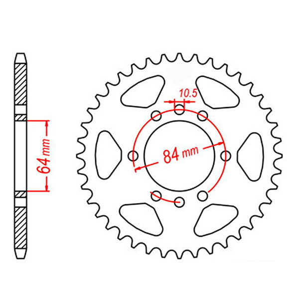 MTX 1826 Steel Rear Sprocket #520 Size 41 Tooth