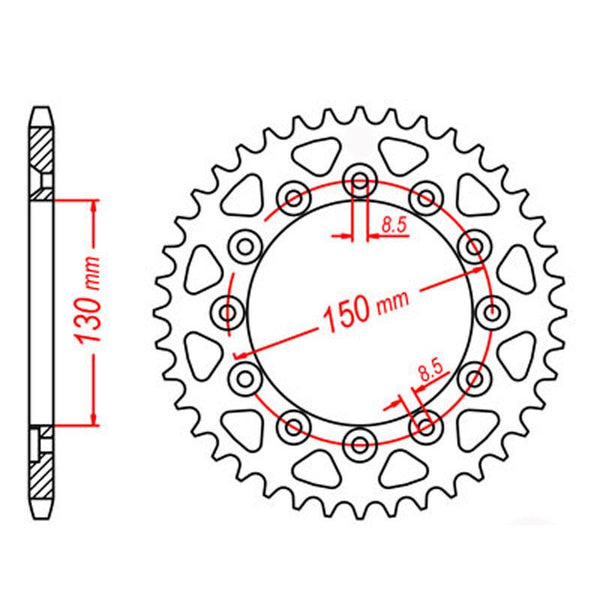 SPKT REAR RK STEEL 245/2 45T #520