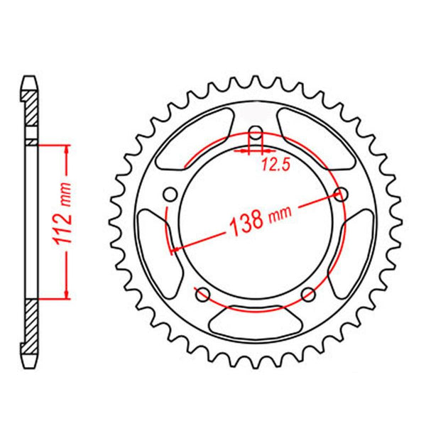 SPKT REAR RK STEEL 1304 38T #525