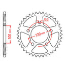 MTX Parts Spkt Rear Oe Steel 703 40T