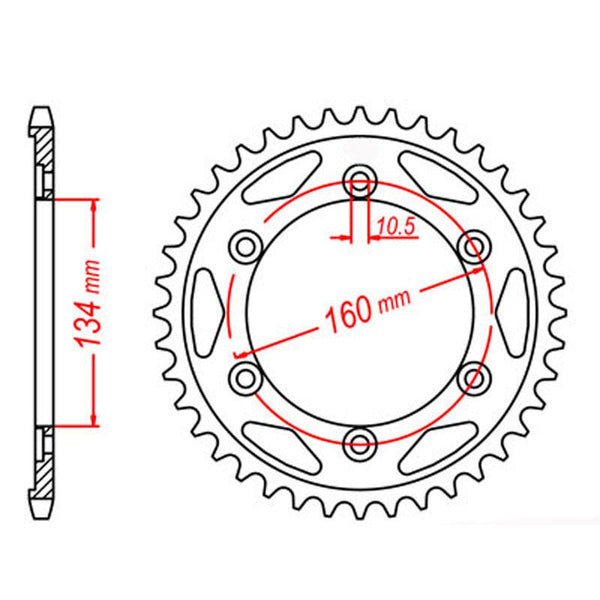SPKT REAR RK STEEL 1306 40T #530
