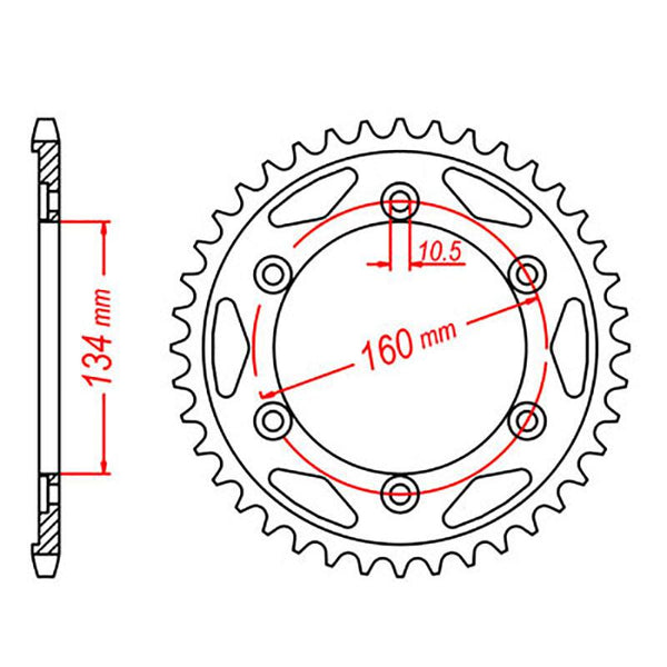 SPKT REAR RK ALLOY 1308 40T #520