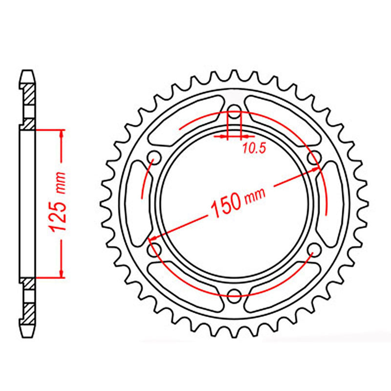 MTX Parts Spkt Rear Oe Steel 899 45T