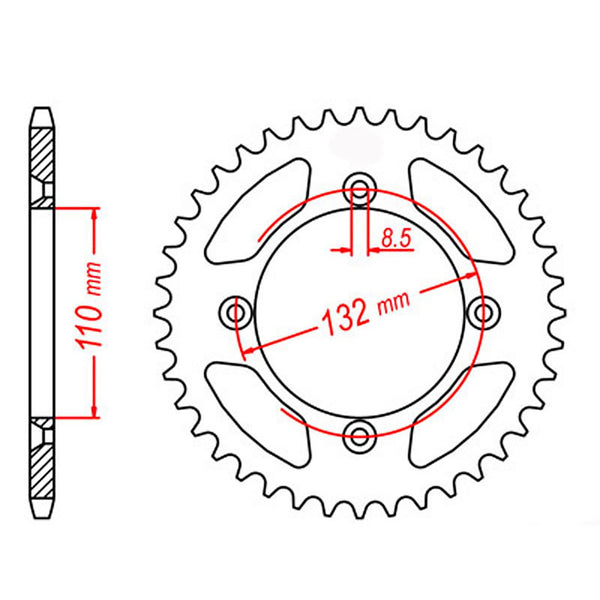 SPKT REAR OE STEEL 895 46T #428