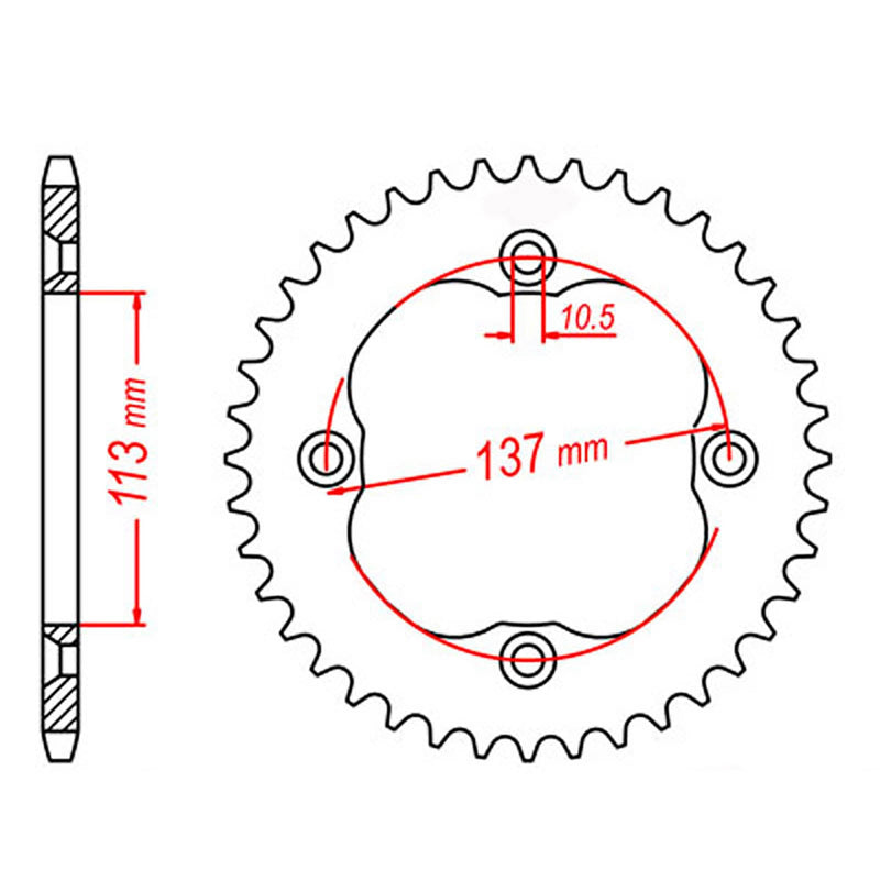 MTX Parts Spkt Rear Oe Steel 1760 36T