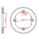 MTX Parts Spkt Rear Oe Steel 1760 40T