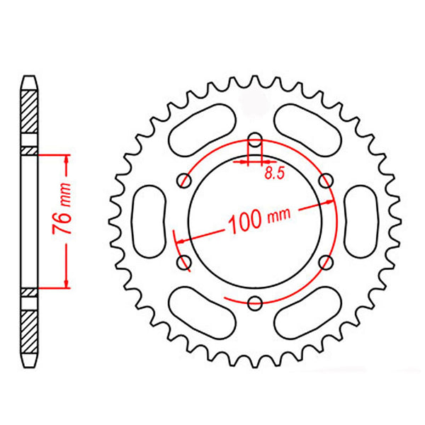 MTX Parts Spkt Rear Oe Steel 1844 44T #428