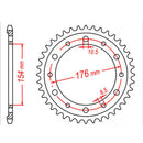 MTX Parts Spkt Rear Oe Steel 1340 43T