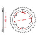 MTX Parts Spkt Rear Oe Steel Mtx 893