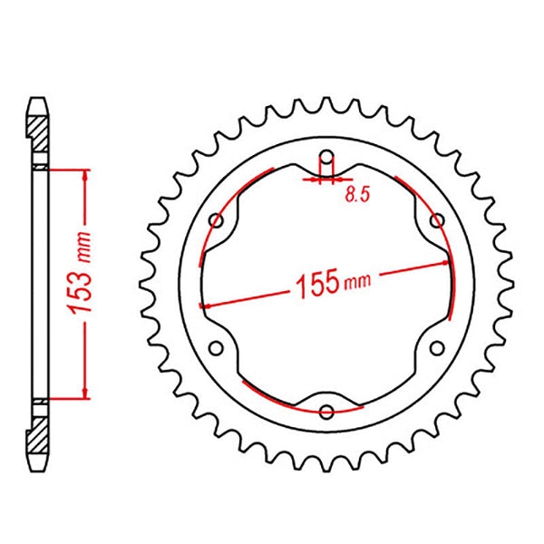 MTX Parts Spkt Rear Oe Steel Mtx 893