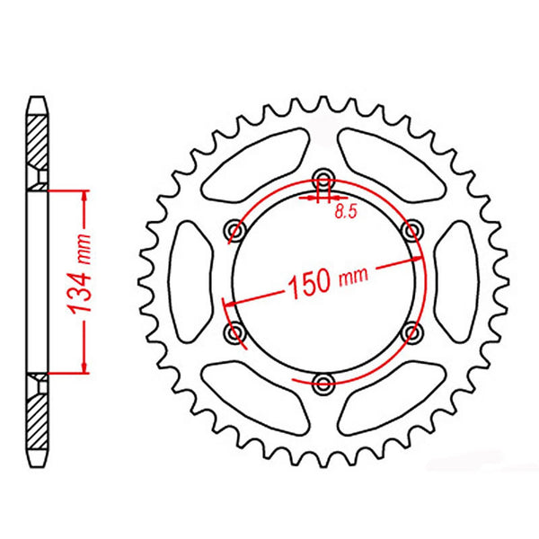 MTX Parts Spkt Rear Oe Steel 460 50T #520