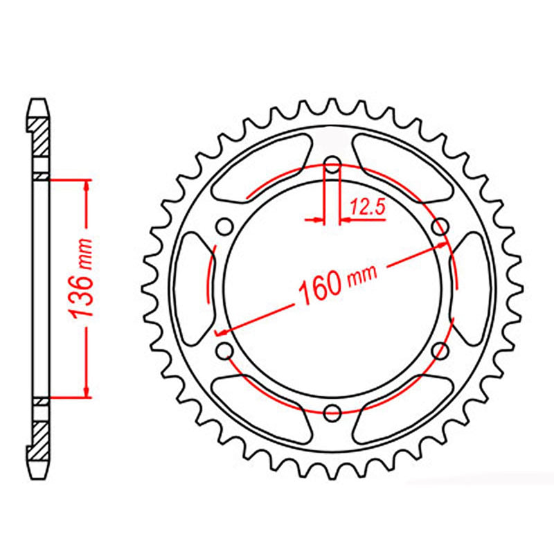 MTX Parts Spkt Rear Oe Steel 506 40T