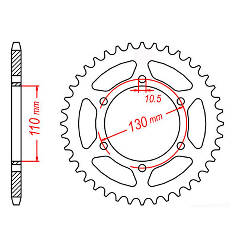 MTX Parts Spkt Rear Oe Steel 486 44T