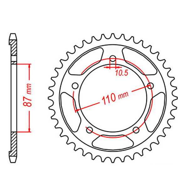 SPKT REAR OE STEEL 823 46T #520