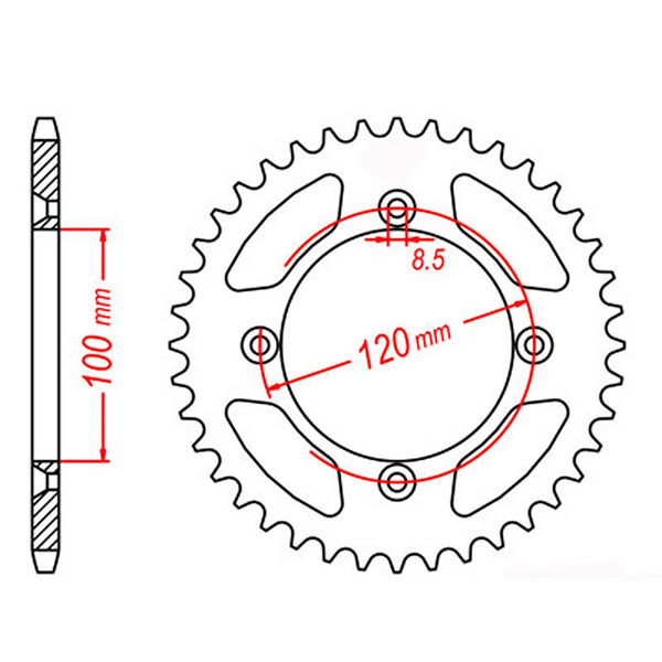 MTX Parts Spkt Rear Oe Steel 798 50T #428