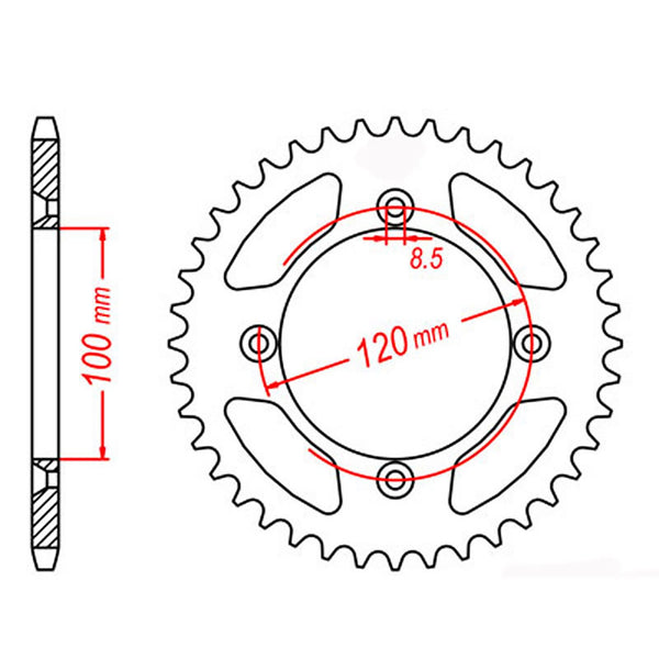 SPKT REAR OE STEEL 798 47T #428