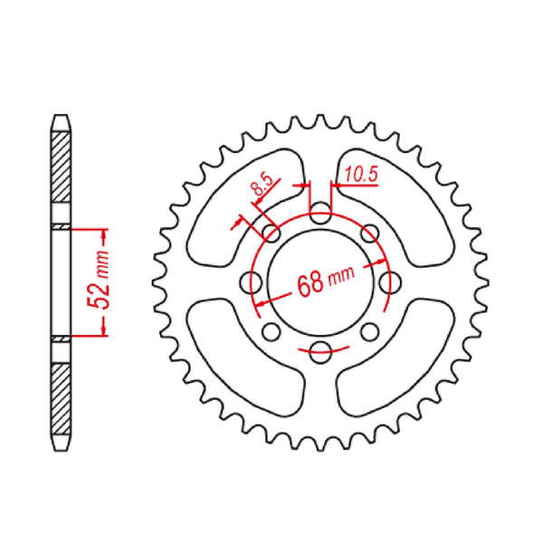 MTX Parts Spkt Rear Oe Steel 801 34T #420