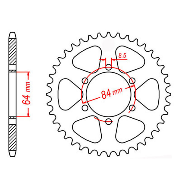 SPKT REAR OE STEEL 809 55T #428