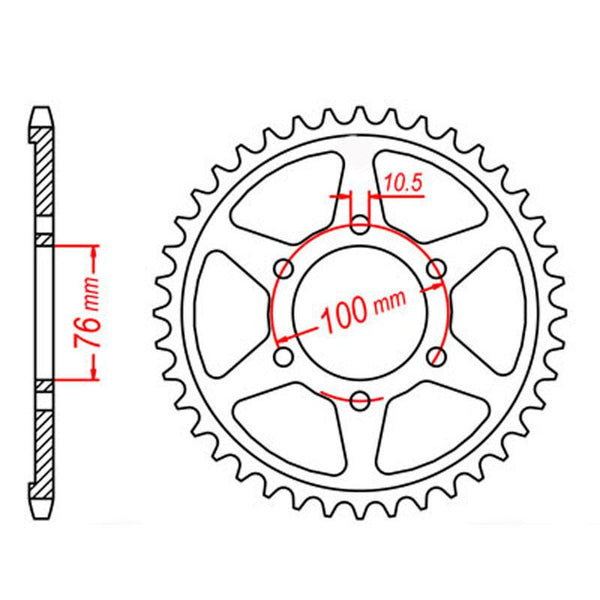 SPKT REAR RK STEEL 816 45T #530