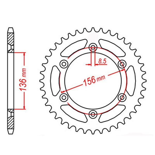 SPKT REAR OE STEEL 822 49T #520