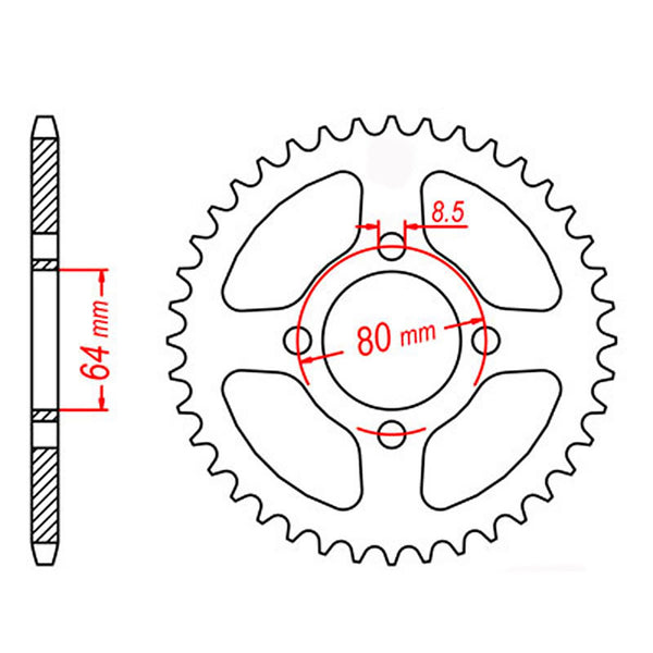 SPKT REAR OE STEEL 838 54T #428