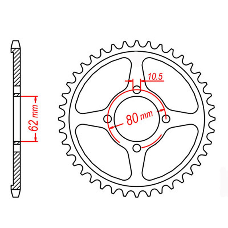 MTX Parts Spkt Rear Oe Steel 1843 54T