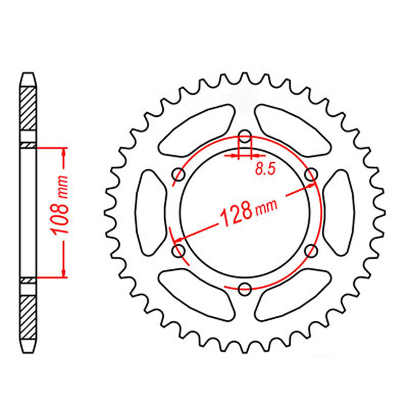 MTX Parts Spkt Rear Oe Steel 804 53T