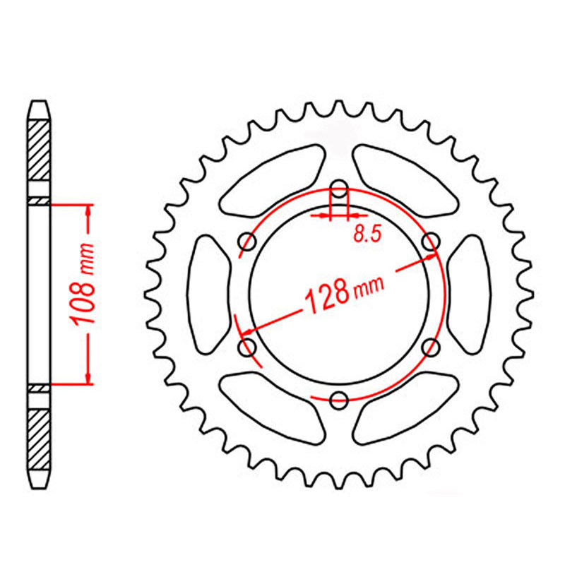 SPKT REAR OE STEEL 804 53T