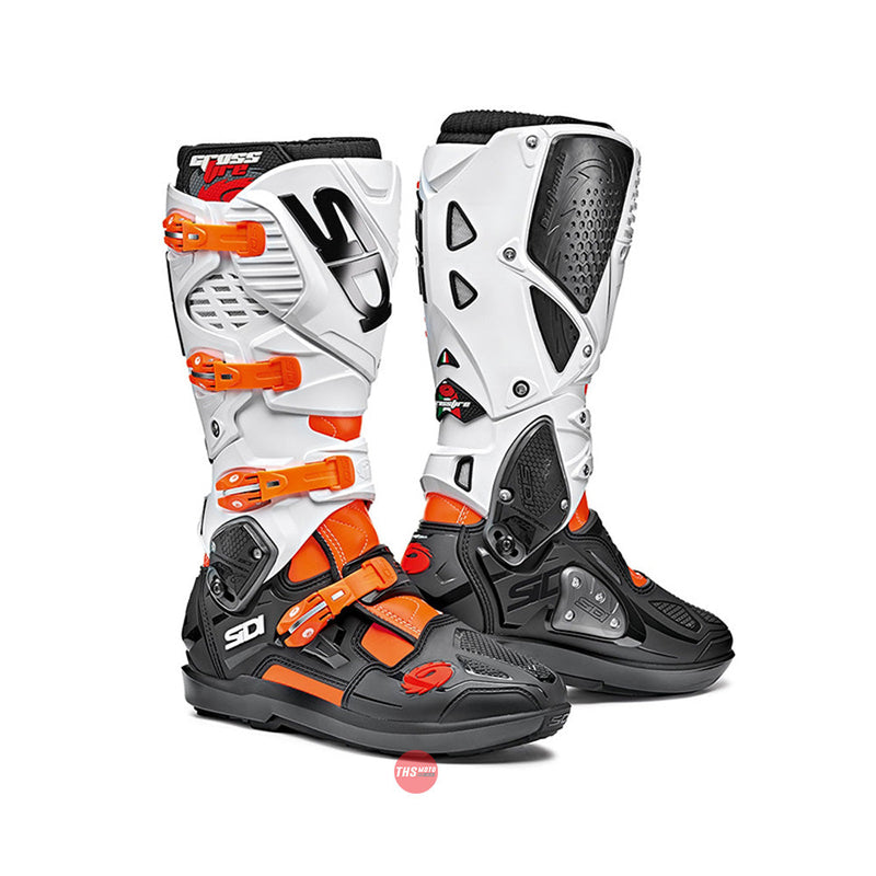 Sidi Crossfire 3 SRS Orange Black White Mx Motorcycle Boots Size EU 43