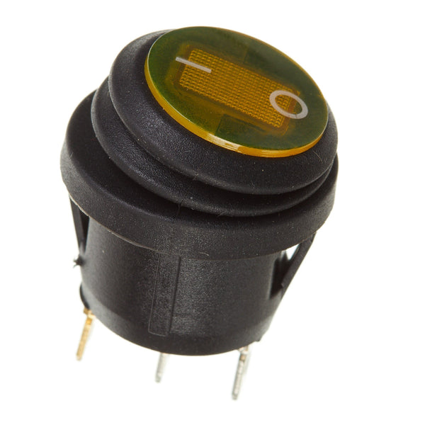 Whites Motorcycle Parts 12V Rocker Switch On-off Yel Waterproof Round