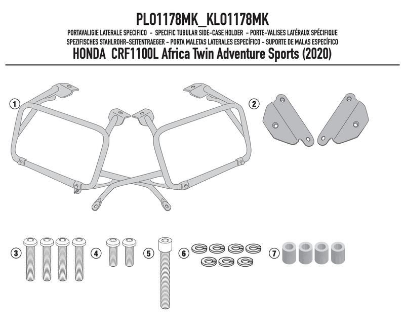 Givi Side Rack One-fit Monokey Honda CRF1100L Africa Twin Adv Sports 20 PLO1178MK