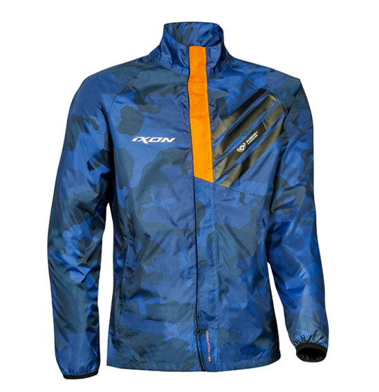 Ixon STRIPE Navy/Camo/Orange Rain Jacket Size Large