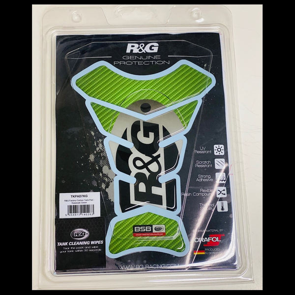 R&G Factory Carbon Tank Pad Kawasaki green