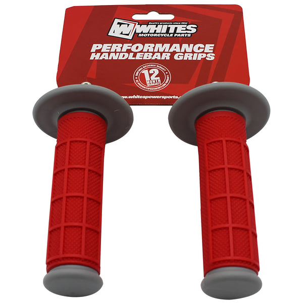 Whites Mx Half Waffle Grip Grey red