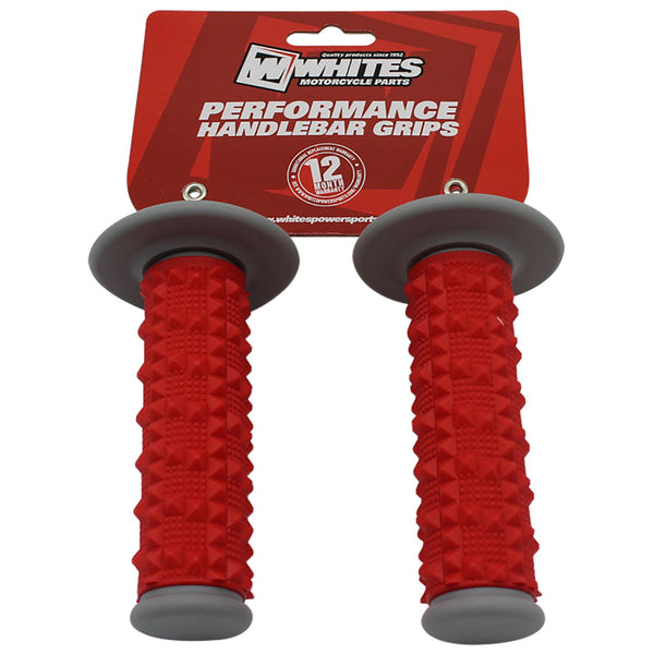 Whites Mx Full Large Diamond Grip Grey red