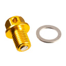 Whites Motorcycle Parts Magnetic Sump Plug Gold M12 X 12 - P1.25
