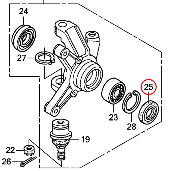 Whites Dust Seal - Honda Front Knuckle Seal - 40x58x7