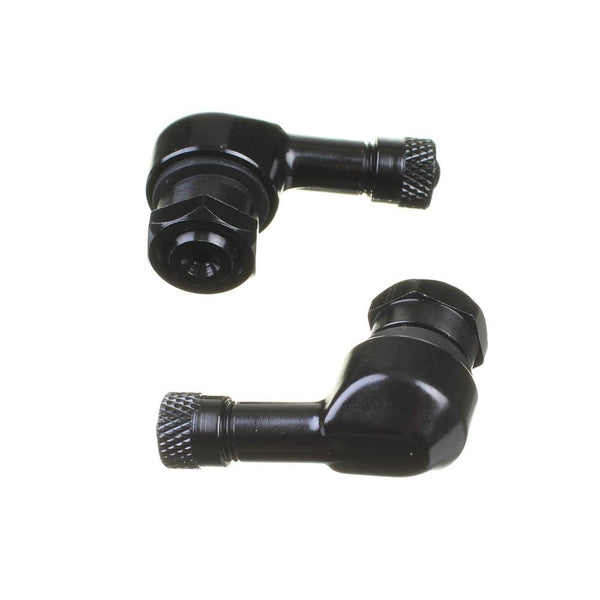 Whites 90 Degree Alloy Valves 11.3MM (jap) - Black (pair)