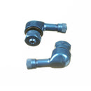 Whites 90 Degree Alloy Valves 8.3MM (euro/yam) - Blu (pair)