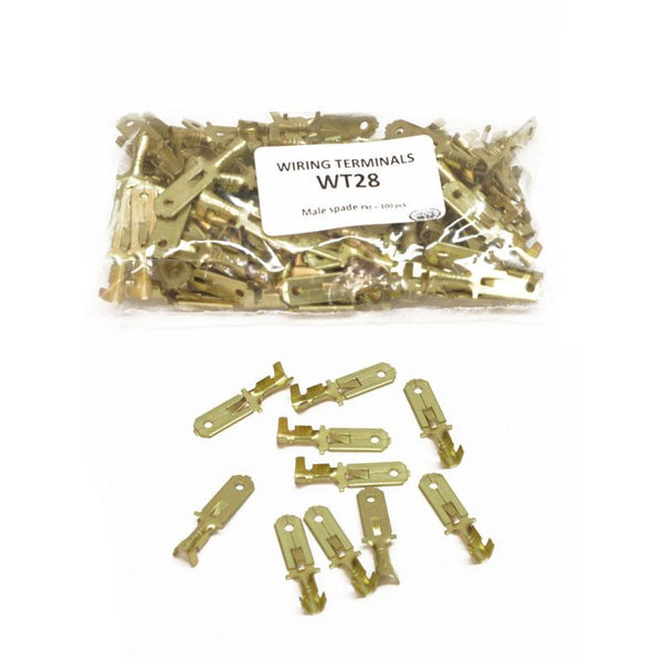 Whites Terminal Male Spade Pack of 100